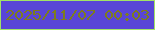 文字の大きさ：2、枠の色：a2e366、背景の色：5945d7、文字の色：7d7c1e 無料ブログパーツのブログ時計