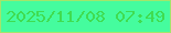 文字の大きさ：4、枠の色：a2e56b、背景の色：45fc9e、文字の色：40dc51 無料ブログパーツのブログ時計