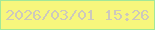 文字の大きさ：2、枠の色：a2e898、背景の色：f7f77d、文字の色：cdc9bc 無料ブログパーツのブログ時計