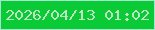 文字の大きさ：3、枠の色：a2e8d1、背景の色：0aca36、文字の色：bce3c3 無料ブログパーツのブログ時計