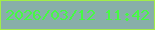 文字の大きさ：2、枠の色：a2ed48、背景の色：88afa9、文字の色：46fa43 無料ブログパーツのブログ時計