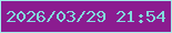 文字の大きさ：4、枠の色：a2edea、背景の色：8b1c90、文字の色：82dcdb 無料ブログパーツのブログ時計