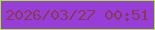 文字の大きさ：1、枠の色：a2ee2d、背景の色：973ed8、文字の色：883954 無料ブログパーツのブログ時計