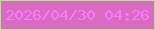 文字の大きさ：1、枠の色：a2ee84、背景の色：da6bc3、文字の色：f87bfb 無料ブログパーツのブログ時計