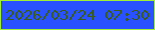 文字の大きさ：2、枠の色：a2f036、背景の色：2a51ff、文字の色：395c18 無料ブログパーツのブログ時計