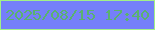 文字の大きさ：1、枠の色：a2f087、背景の色：757ff9、文字の色：5ab26f 無料ブログパーツのブログ時計