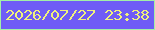 文字の大きさ：4、枠の色：a2f0a7、背景の色：6f5cf6、文字の色：f0f27d 無料ブログパーツのブログ時計