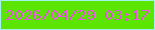 文字の大きさ：3、枠の色：a2f2ef、背景の色：5be500、文字の色：e456df 無料ブログパーツのブログ時計