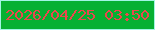 文字の大きさ：4、枠の色：a2f5e3、背景の色：06b032、文字の色：eb474d 無料ブログパーツのブログ時計