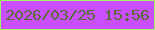 文字の大きさ：1、枠の色：a2f663、背景の色：ca4ffc、文字の色：596c39 無料ブログパーツのブログ時計