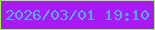 文字の大きさ：3、枠の色：a2f75b、背景の色：a819f3、文字の色：4fb1f3 無料ブログパーツのブログ時計