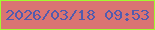 文字の大きさ：3、枠の色：a2fa30、背景の色：da7473、文字の色：525bad 無料ブログパーツのブログ時計