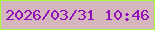 文字の大きさ：1、枠の色：a2fb3f、背景の色：d5b6bd、文字の色：900fb6 無料ブログパーツのブログ時計