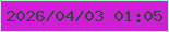文字の大きさ：5、枠の色：a2fdc4、背景の色：cc21d3、文字の色：35443a 無料ブログパーツのブログ時計