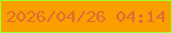 文字の大きさ：2、枠の色：a2ff31、背景の色：f99f00、文字の色：e16a35 無料ブログパーツのブログ時計