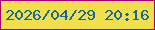 文字の大きさ：3、枠の色：a30075、背景の色：f1e04b、文字の色：166797 無料ブログパーツのブログ時計
