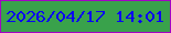 文字の大きさ：5、枠の色：a300c3、背景の色：39a24b、文字の色：0a04f3 無料ブログパーツのブログ時計