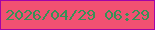 文字の大きさ：4、枠の色：a303a7、背景の色：f15172、文字の色：389156 無料ブログパーツのブログ時計