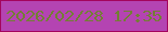 文字の大きさ：4、枠の色：a3055d、背景の色：b444b2、文字の色：737f34 無料ブログパーツのブログ時計