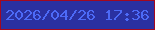 文字の大きさ：3、枠の色：a3081f、背景の色：2a30a1、文字の色：4d6af7 無料ブログパーツのブログ時計