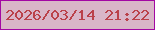 文字の大きさ：5、枠の色：a308a3、背景の色：d9b6c8、文字の色：ba424a 無料ブログパーツのブログ時計