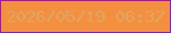 文字の大きさ：3、枠の色：a308f4、背景の色：f58f40、文字の色：dea662 無料ブログパーツのブログ時計