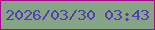 文字の大きさ：1、枠の色：a30a8a、背景の色：86a584、文字の色：533cb6 無料ブログパーツのブログ時計