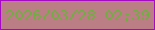 文字の大きさ：1、枠の色：a30ac2、背景の色：ba7e84、文字の色：71ad43 無料ブログパーツのブログ時計