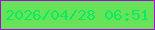 文字の大きさ：3、枠の色：a30ad9、背景の色：68e259、文字の色：07eb62 無料ブログパーツのブログ時計