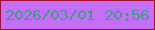 文字の大きさ：5、枠の色：a30e33、背景の色：c56ef9、文字の色：47968a 無料ブログパーツのブログ時計