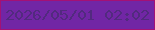 文字の大きさ：2、枠の色：a31176、背景の色：7126a5、文字の色：522a7f 無料ブログパーツのブログ時計