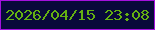 文字の大きさ：5、枠の色：a311dd、背景の色：08093a、文字の色：64b012 無料ブログパーツのブログ時計