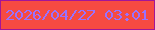 文字の大きさ：3、枠の色：a31598、背景の色：f64a42、文字の色：9971ff 無料ブログパーツのブログ時計