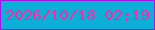 文字の大きさ：5、枠の色：a316e1、背景の色：0cafd8、文字の色：fb29a9 無料ブログパーツのブログ時計