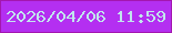文字の大きさ：4、枠の色：a317af、背景の色：b42ff1、文字の色：c1e5ed 無料ブログパーツのブログ時計