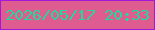 文字の大きさ：4、枠の色：a317db、背景の色：de5c90、文字の色：1edb97 無料ブログパーツのブログ時計