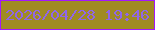 文字の大きさ：3、枠の色：a318fd、背景の色：a08b23、文字の色：9066e8 無料ブログパーツのブログ時計