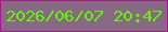 文字の大きさ：3、枠の色：a31a8b、背景の色：886983、文字の色：62f604 無料ブログパーツのブログ時計