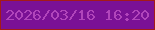 文字の大きさ：5、枠の色：a31b17、背景の色：7a1195、文字の色：b145bb 無料ブログパーツのブログ時計