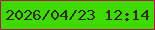 文字の大きさ：2、枠の色：a31c4a、背景の色：3fda03、文字の色：352e25 無料ブログパーツのブログ時計