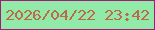 文字の大きさ：3、枠の色：a31c77、背景の色：92eaa9、文字の色：bd684d 無料ブログパーツのブログ時計