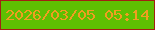 文字の大きさ：3、枠の色：a31f12、背景の色：5ebf02、文字の色：f09e20 無料ブログパーツのブログ時計