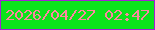 文字の大きさ：1、枠の色：a320d5、背景の色：0be31b、文字の色：fc87a1 無料ブログパーツのブログ時計