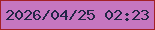 文字の大きさ：4、枠の色：a32126、背景の色：c676c0、文字の色：232647 無料ブログパーツのブログ時計