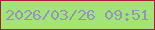 文字の大きさ：5、枠の色：a3213f、背景の色：a4e378、文字の色：9396ba 無料ブログパーツのブログ時計
