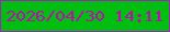 文字の大きさ：5、枠の色：a321bc、背景の色：00bf11、文字の色：bd0dae 無料ブログパーツのブログ時計