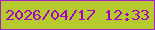 文字の大きさ：4、枠の色：a321c4、背景の色：b4ca2f、文字の色：aa02c1 無料ブログパーツのブログ時計