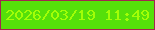 文字の大きさ：2、枠の色：a3254f、背景の色：55e00a、文字の色：a2fe07 無料ブログパーツのブログ時計