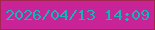 文字の大きさ：5、枠の色：a32650、背景の色：c82498、文字の色：15b4b9 無料ブログパーツのブログ時計