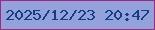 文字の大きさ：3、枠の色：a32780、背景の色：94a2db、文字の色：133d85 無料ブログパーツのブログ時計